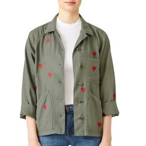The GREAT Field / Army jacket, embroidered with hearts